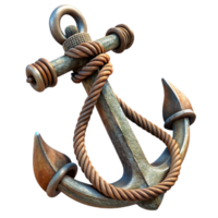 serene artistic Rusty Anchor 3D Render original png