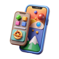 Mobile App Design Colorful UI, 3D Icons, Navigation png