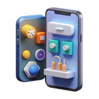 Mobile App UI Design Colorful 3D Icons and Controls png