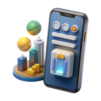 Mobile App UI Design 3D Product Showcase png