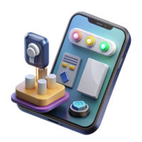 Mobile App UI Design Colorful 3D Interface Elements png