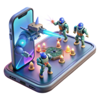 Mobile Robot Combat Action Strategy Game on Smartphone png