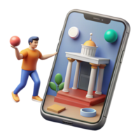 Interactive 3D Mobile App with Architectural Design png