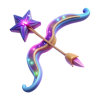 beautiful rustic Magical Bow and Arrow 3D Illustration authentic png