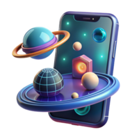 Mobile App Design 3D Sphere, Planet, Audio Visualizer png