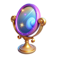 elegant rustic Fantasy 3D Mirror Illustration with Celestial Reflections authentic png