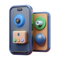 Abstract 3D Interface Design Colorful Buttons Controls png