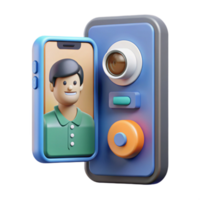 Call Interface 3D Render of Mobile App png