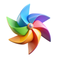 serene abstract Rainbow Pinwheel 3D Render original png