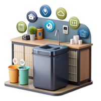 Smart Waste Management System Automated Recycling IoT Integration png