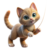 magnificent artistic Adorable Kitten 3D Render authentic png