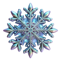 serene rustic 3D Render Iridescent Snowflake Graphic professional png