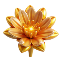 magnificent minimalist Golden 3D Flower Illustration authentic png