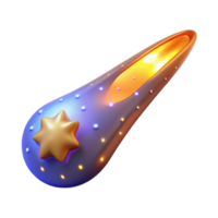 impressive classic 3D Render of a Glowing Comet with Star original png