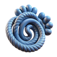 Abstract 3D Spiral Design Twisted Rope and Bulbous Forms png