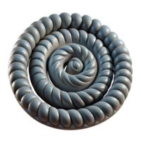 Abstract Spiral Design 3D Render of a Twisted Rope png