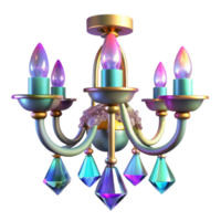 magnificent abstract Iridescent Crystal Chandelier 3D Render high resolution png