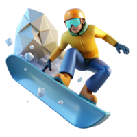 Snowboarding Winter Sports Action 3D Animation png