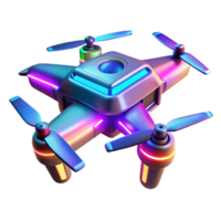wonderful creative Neon Drone 3D Render exclusive png