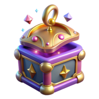 serene artistic Enchanted Treasure Chest 3D Render high quality png