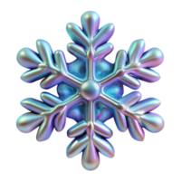 Iridescent Snowflake 3D Render of a Sparkling Winter Icon png