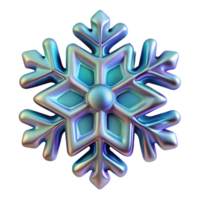 Iridescent Snowflake 3D Render of a Sparkling Winter Crystal png