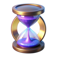 elegant abstract 3D Render of a Glittering Hourglass original png