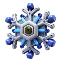 3D Render of a Futuristic Snowflake with Camera png