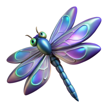 vibrante rústico iridescente libélula 3d render Alto resolução png