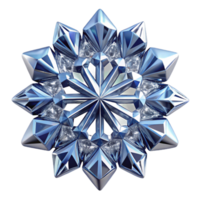 Crystalline Snowflake 3D Render of a Sparkling, Geometric Ice Crystal png