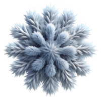 Abstract Winter Snowflake 3D Render of Frosty, Fuzzy Design png