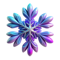 Iridescent Snowflake 3D Render of Abstract Winter Design png