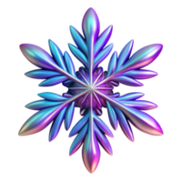 Iridescent Snowflake 3D Render of a Colorful Crystal png