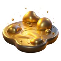magnificent traditional Golden Liquid Abstract 3D Render high resolution png