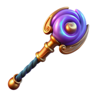 serene contemporary 3D Render Magical Staff Illustration original png