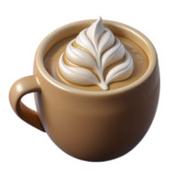 magnificent rustic 3D Render Whipped Cream Coffee Cup high quality png