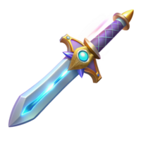 impressive contemporary Glowing Fantasy Sword 3D Render premium png