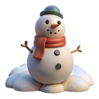 vibrant rustic 3D Render of a Cute Snowman exclusive png