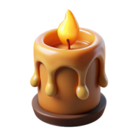 serene classic Melted Wax 3D Candle Illustration high resolution png