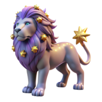magnificent contemporary 3D Render Starry Lion high resolution png