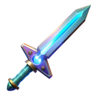 dramatic rustic Glowing Fantasy Sword 3D Render high resolution png