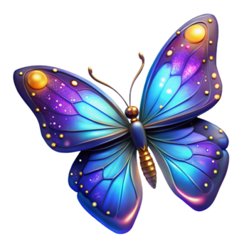 sereno moderno cósmico borboleta 3d ilustração Alto resolução png