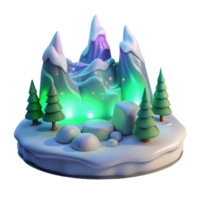 wonderful rustic Snowy Mountain 3D Render high quality png