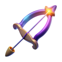 serene vintage 3D Render of a Fantasy Bow and Arrow high resolution png