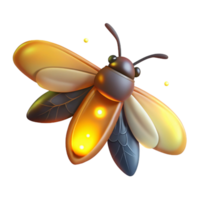 elegant rustic Glowing Firefly 3D Illustration high quality png