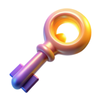 magnificent artistic 3D Render of a Colorful Key professional png