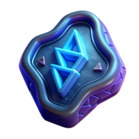 serene artistic 3D Render Blue Triangular Lightning Icon premium png