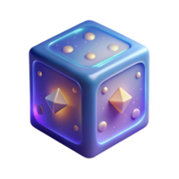 impressive vintage 3D Render Glowing Dice Cube Abstract Background high resolution png