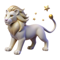 vibrant abstract 3D Render Magical Lion with Stars exclusive png