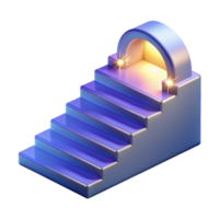 vibrant minimalist 3D Render Staircase to Illuminated Archway high resolution png